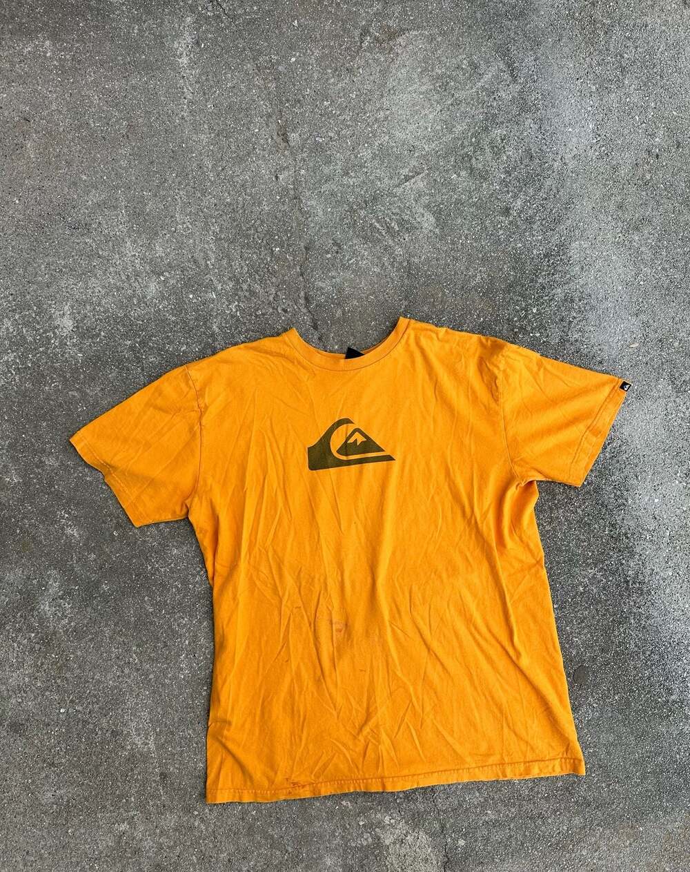 Quiksilver Big Logo Graphic T-Shirt Orange Size XL
